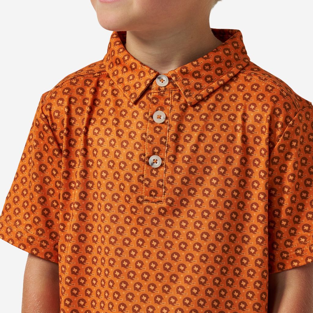 Boys Burlebo Performance Polo - Vintage Helmets | Orange