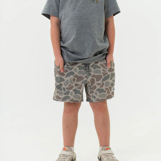 Boys Burlebo Athletic Shorts - Classic Deer Camo