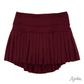 Mini Pleated Skort | Solid Maroon