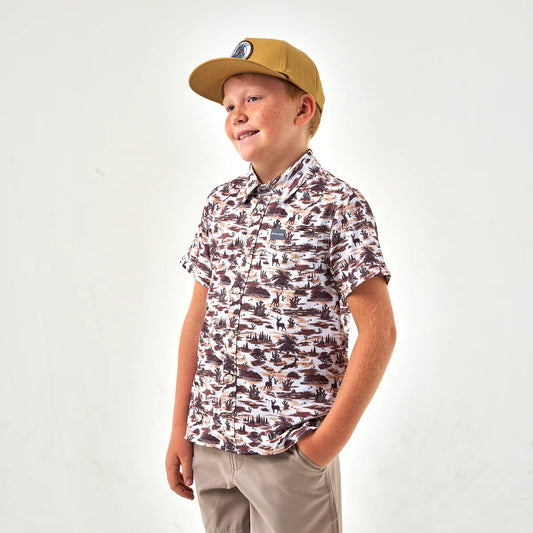 Toddler Burlebo Performance Button Up - Brush Country