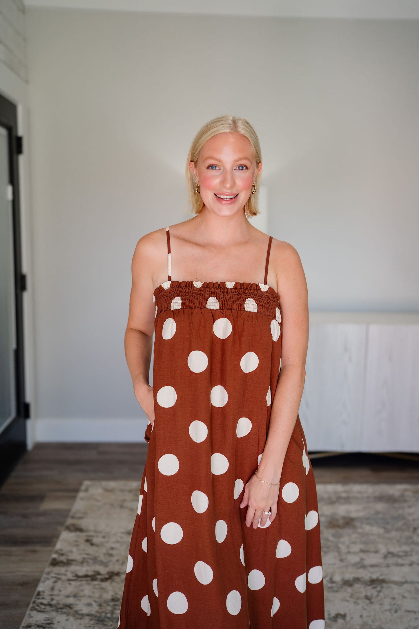 Polka Linen Blend Dress