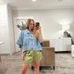 Lia Satin Shorts - Matcha