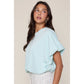 Scuba Bubble Hem Top - Mint