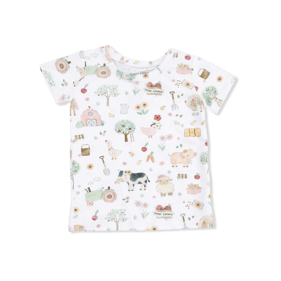 Angel Dear Short Sleeve Loungewear Set | Cute Farm Animals Pink