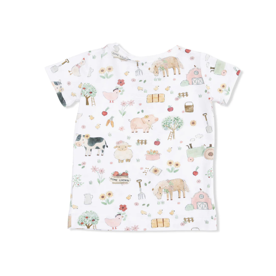 Angel Dear Short Sleeve Loungewear Set | Cute Farm Animals Pink
