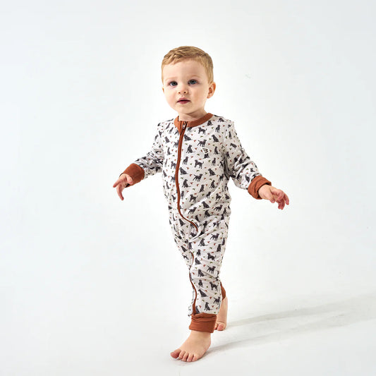 Baby Burlebo Ducks & Dogs Onesie