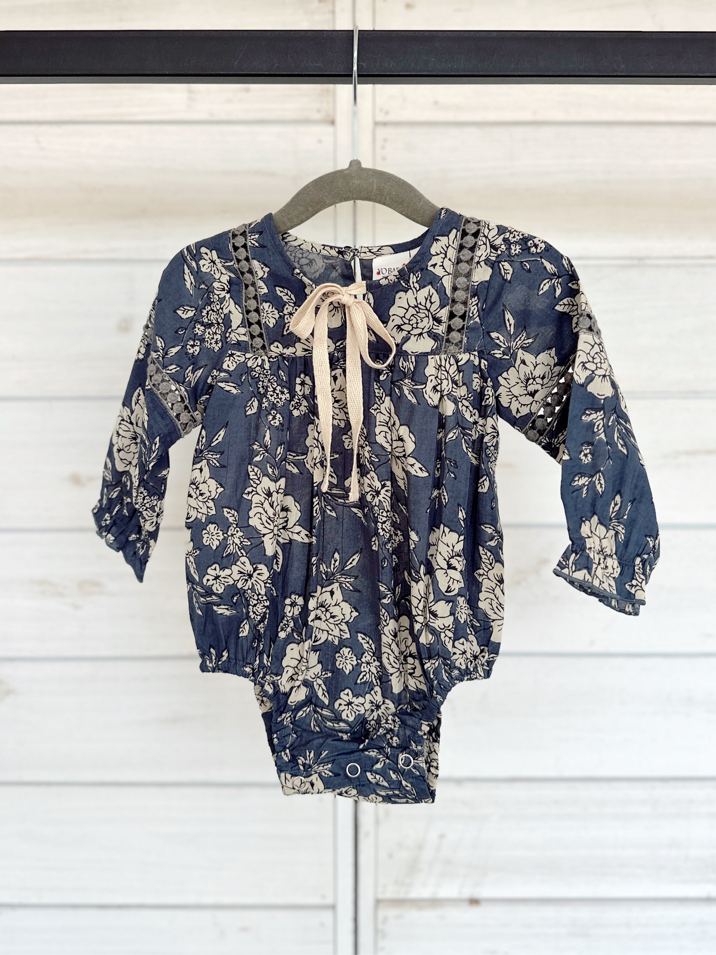 Dusty Blue Floral Romper