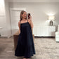Gingham Ruffle Maxi Dress - Midnight