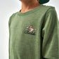Boys Burlebo Olive Ducks Flying In L/S Tee