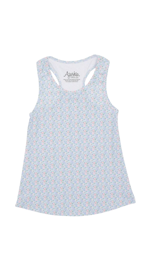 Grand Blue Flowers Printed Tank