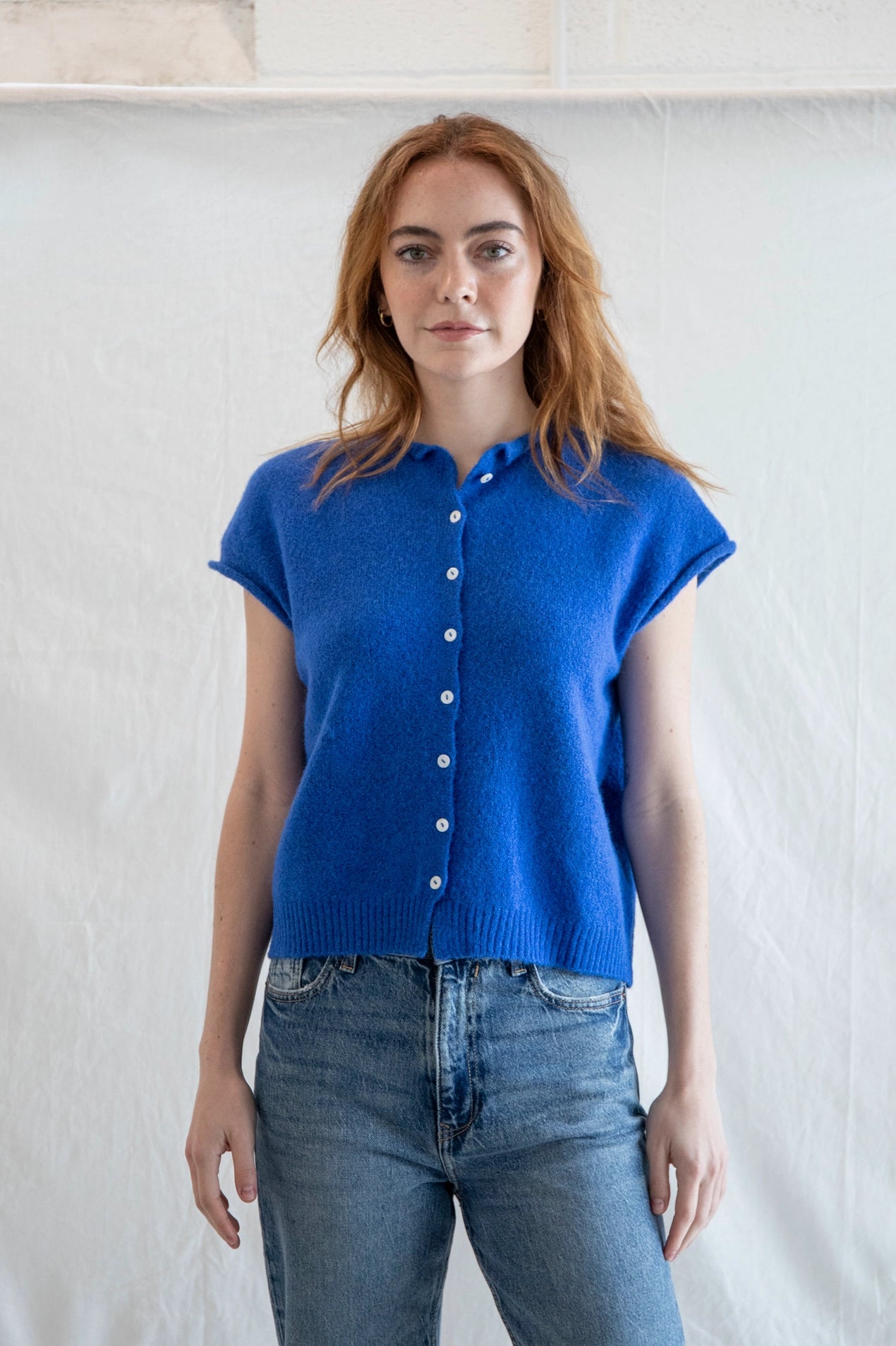 Piper Vest Cardigan - Royal Blue