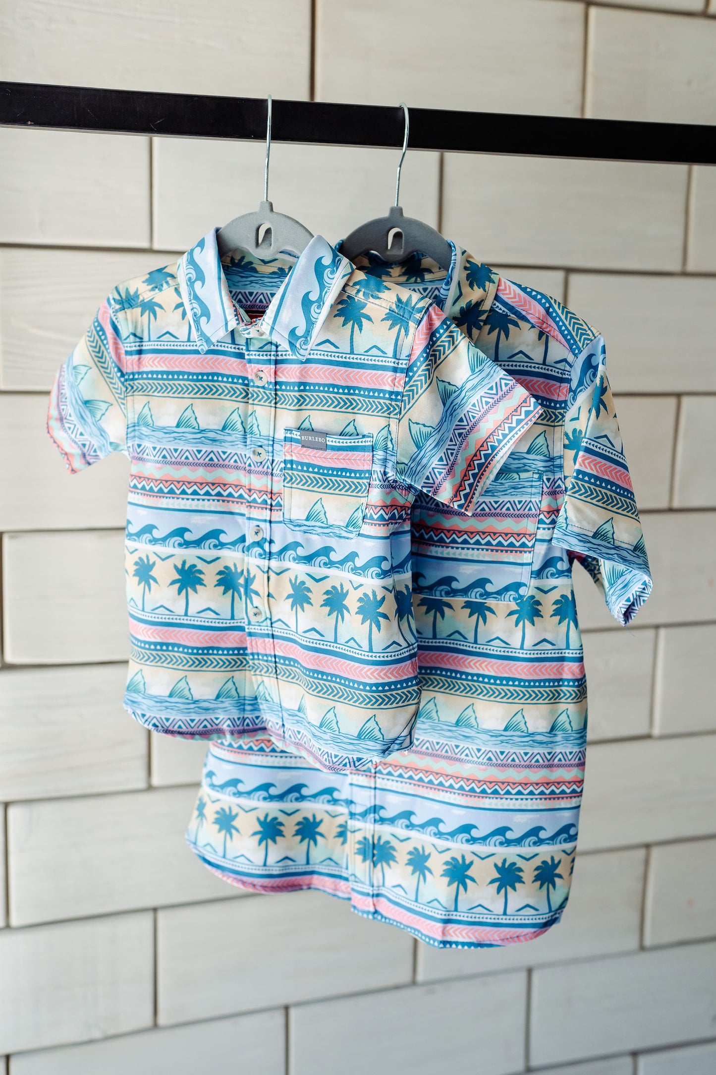 Boys Burlebo Palms & Fins Button Up