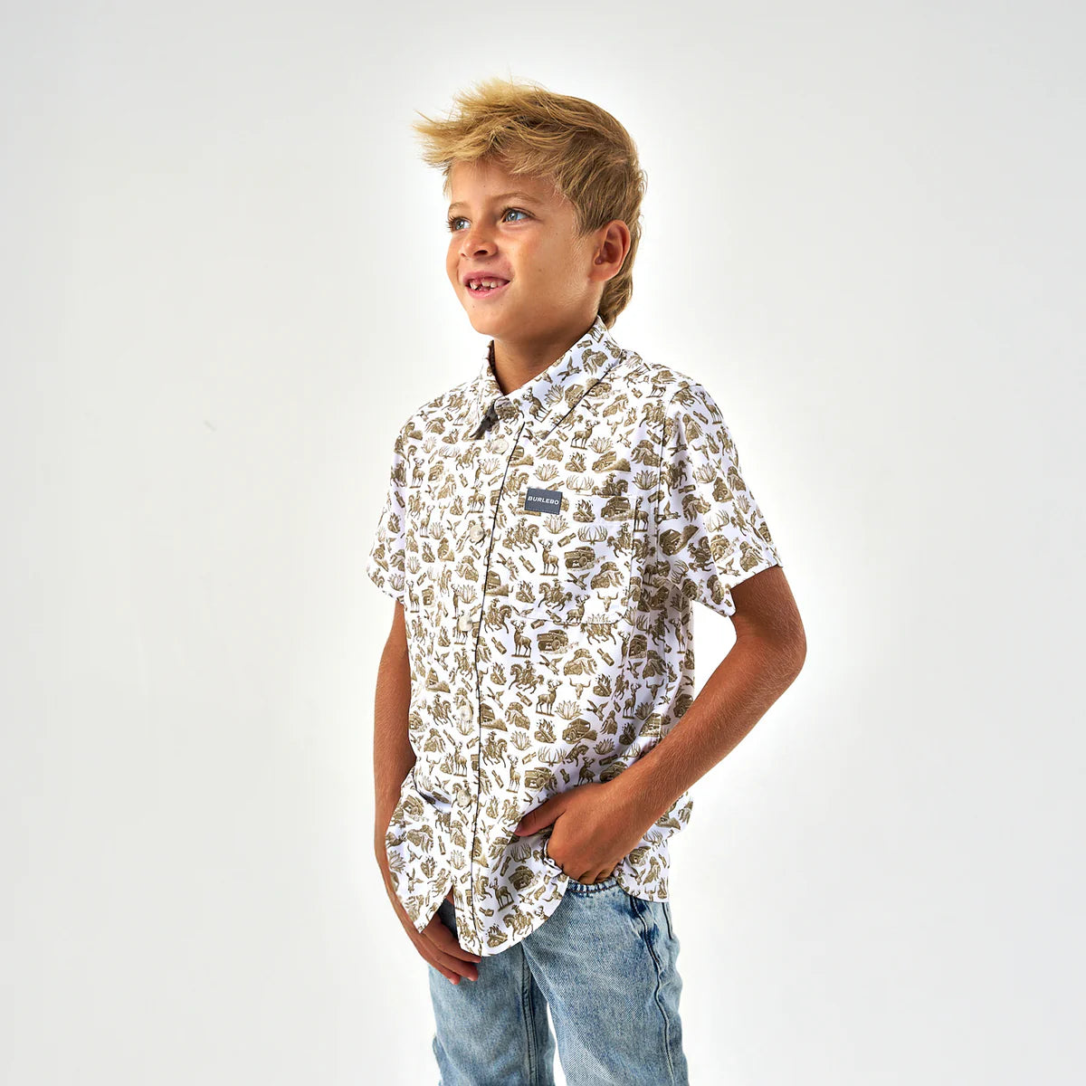 Boys Burlebo Performance Button Up - Into The Wild