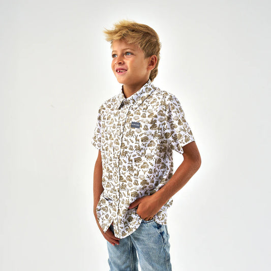 Toddler Burlebo Performance Button Up - Into The Wild