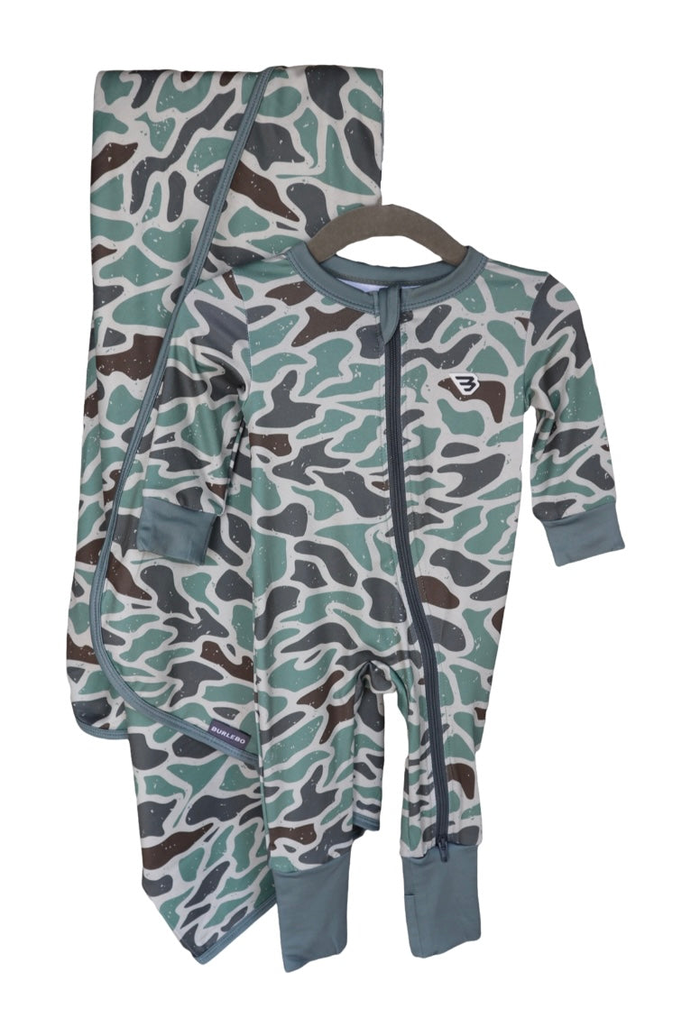 Baby Burlebo Retro Duck Camo Swaddle