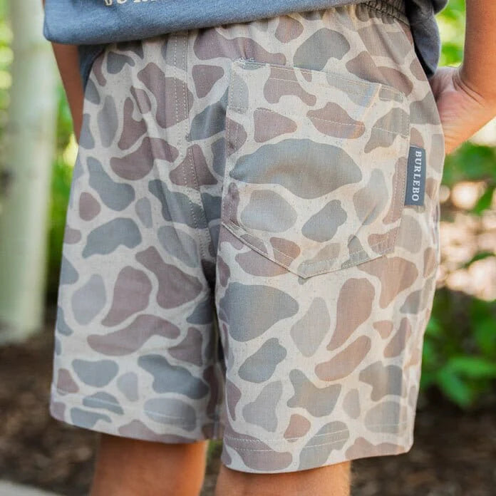 Boys Burlebo Athletic Shorts - Classic Deer Camo