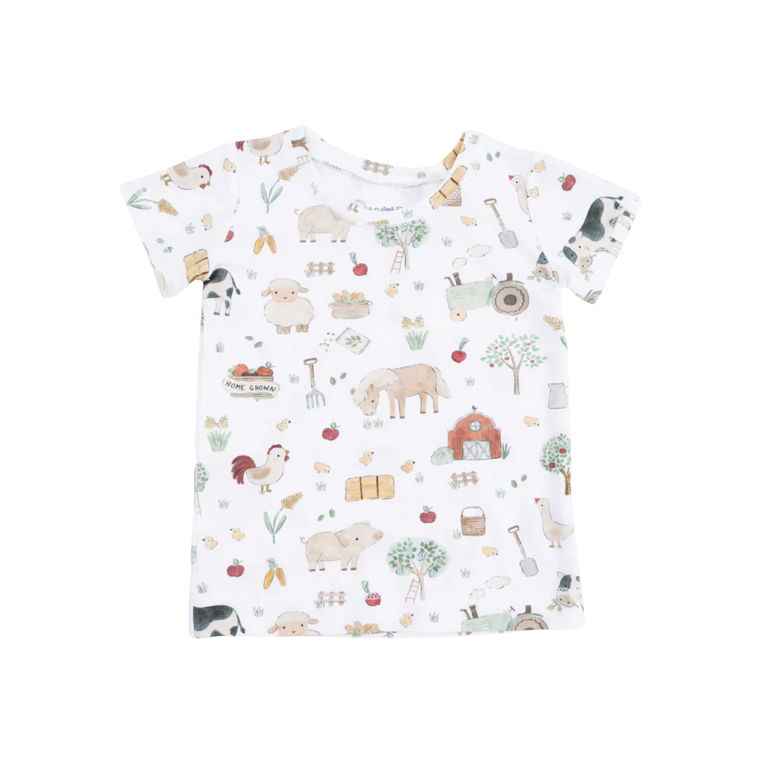 Angel Dear Short Sleeve Loungewear Set | Cute Farm Animals Uni