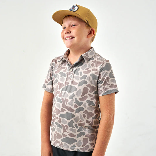 Boys Burlebo Classic Deer Camo Polo