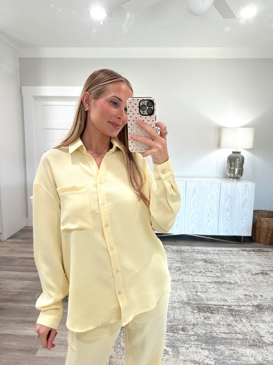 Lemon Cream Relaxed Button Up