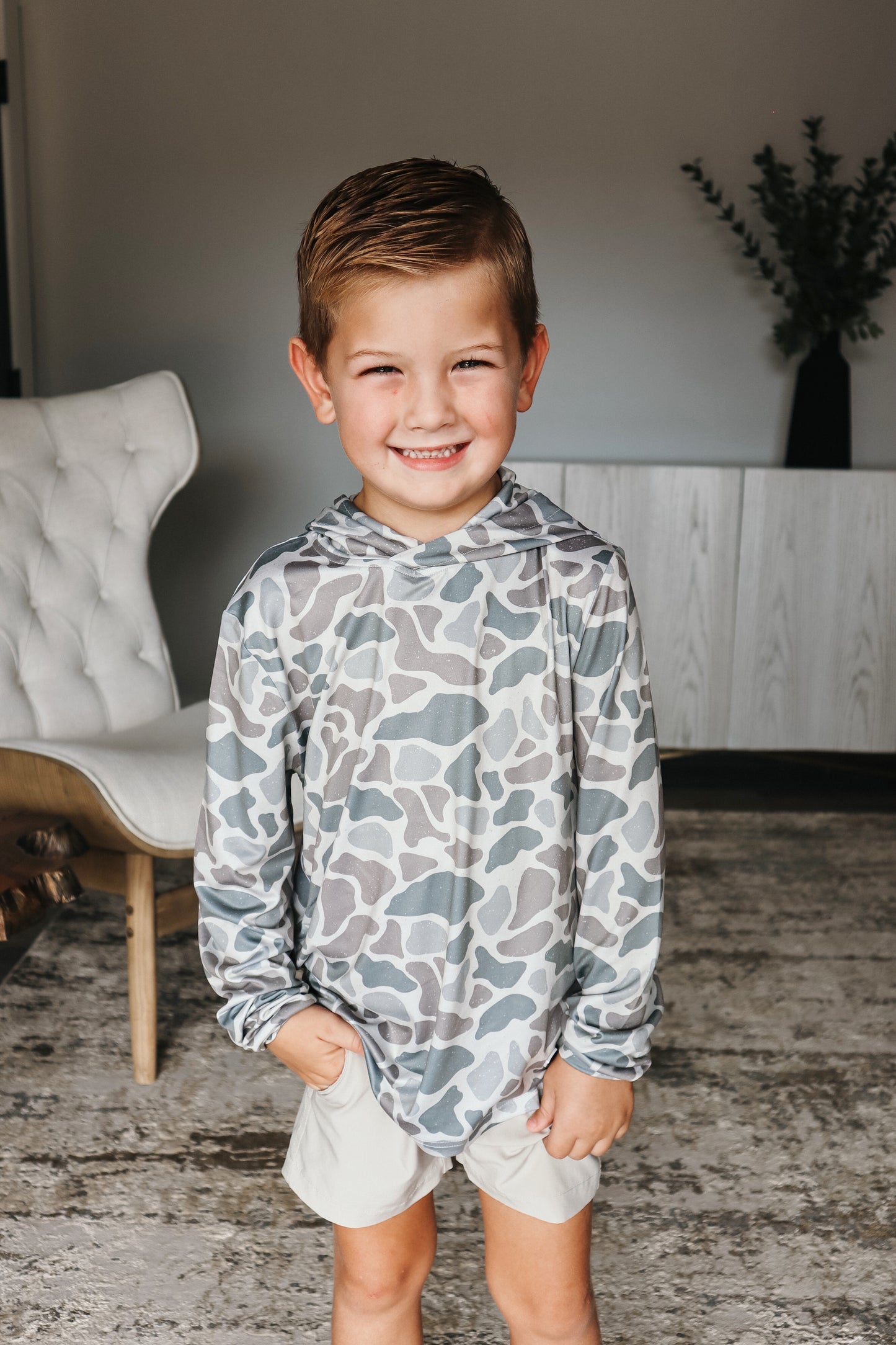 Boys Burlebo Performance Hoodie - Classic Deer Camo *NEW*