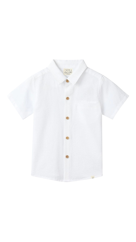 Newport Woven Shirt | White Seersucker