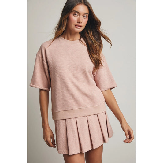 Rose Waffle Knit Top