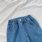Toddler/Kids Cuffed Wide-Leg Pull On Jeans