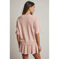 Rose Waffle Pleated Mini Skirt