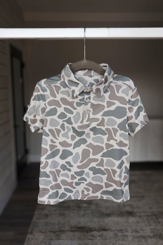 Toddler Burlebo Classic Deer Camo Polo