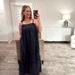 Gingham Ruffle Maxi Dress - Midnight