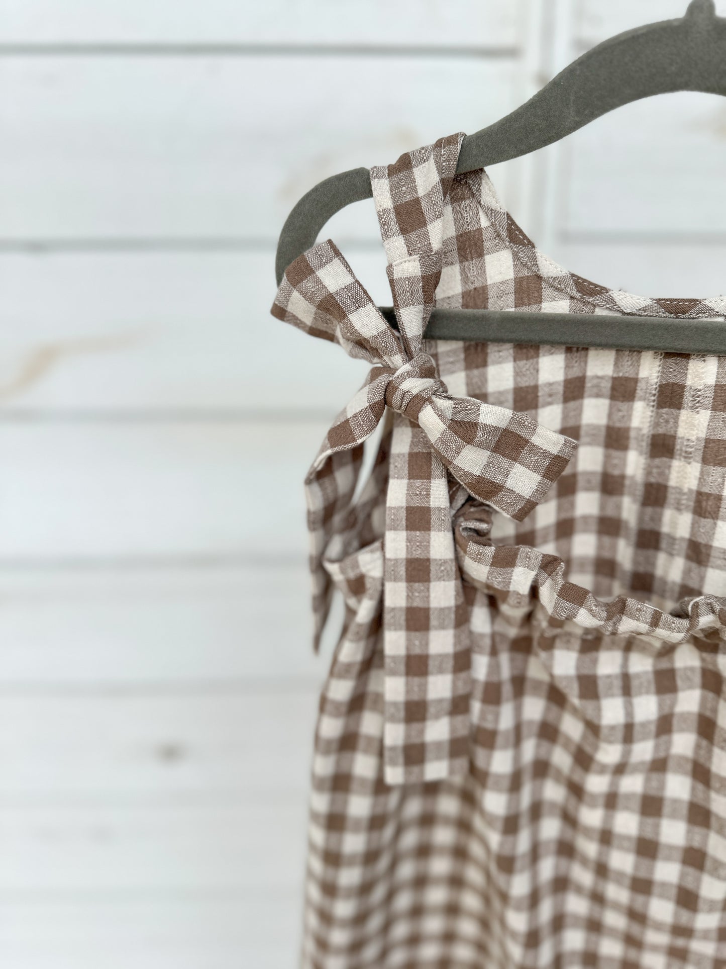 Double Bow Back Gingham Dress