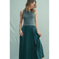Mixed Media Pleated Midi Dress
