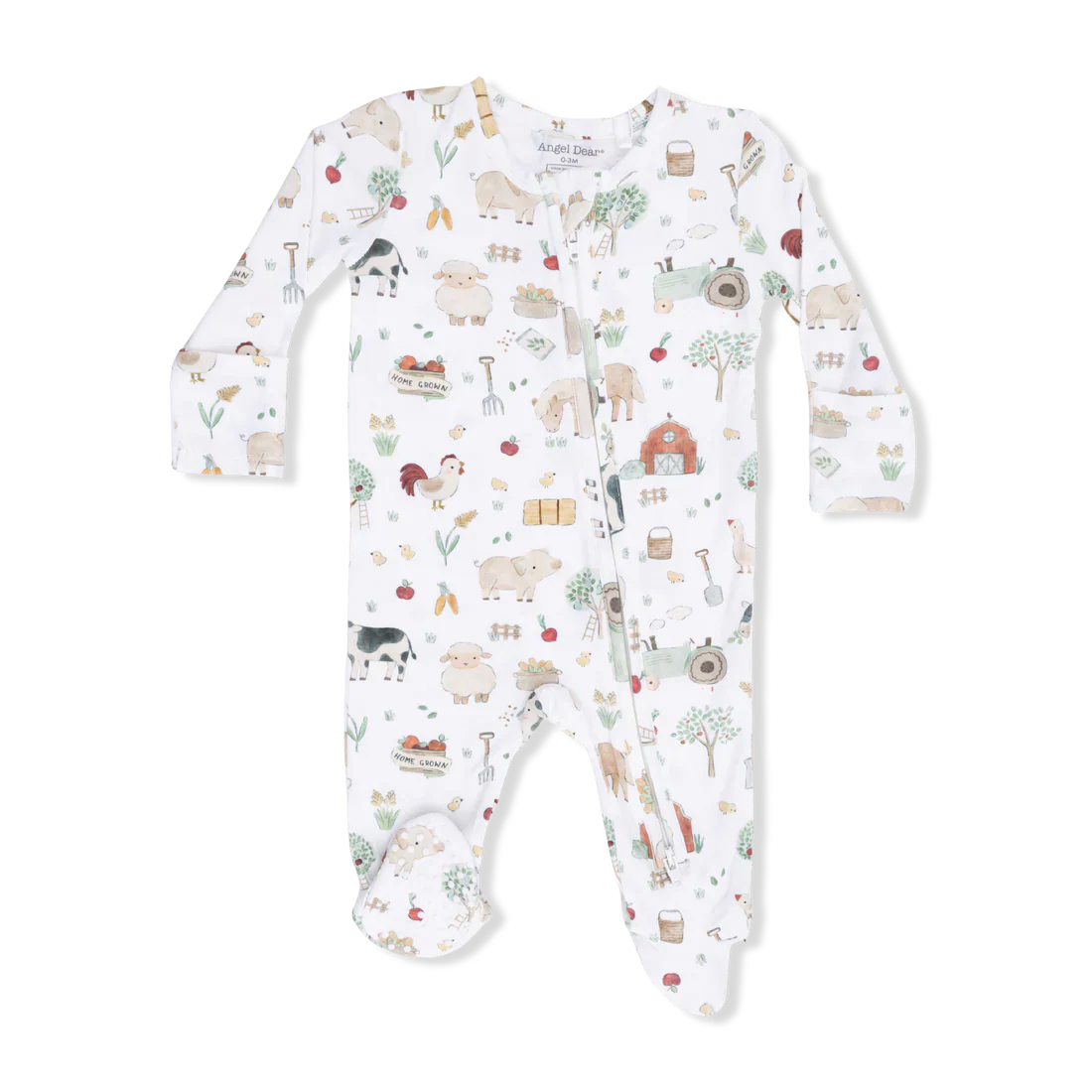 Angel Dear 2-Way Zipper Footie | Cute Farm Animals Uni