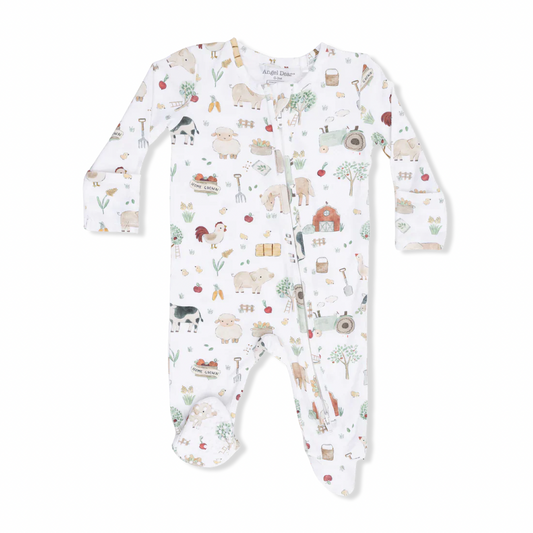 Angel Dear 2-Way Zipper Footie | Cute Farm Animals Uni