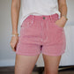 Striped Denim Shorts