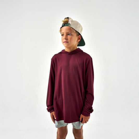 Boys Burlebo Performance Hoodie - Maroon