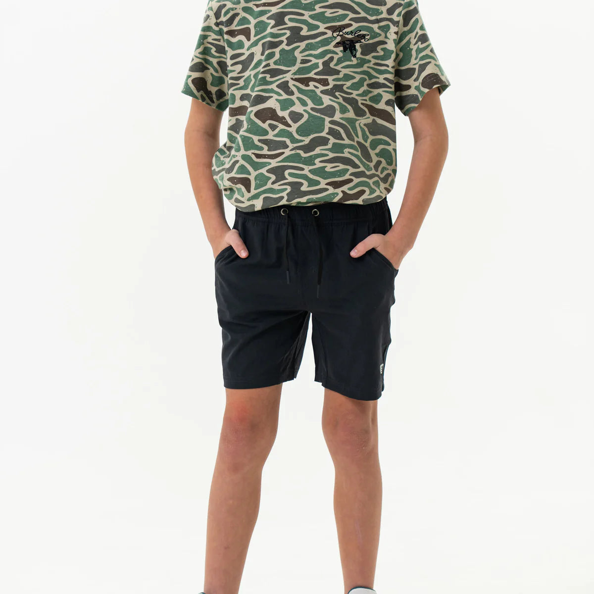 Boys Burlebo Athletic Shorts - Black