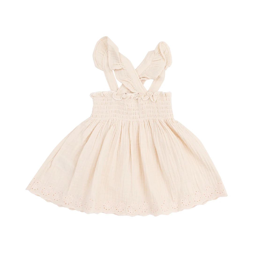Angel Dear White Swan Ruffle Strap Smocked Top + Bloomers