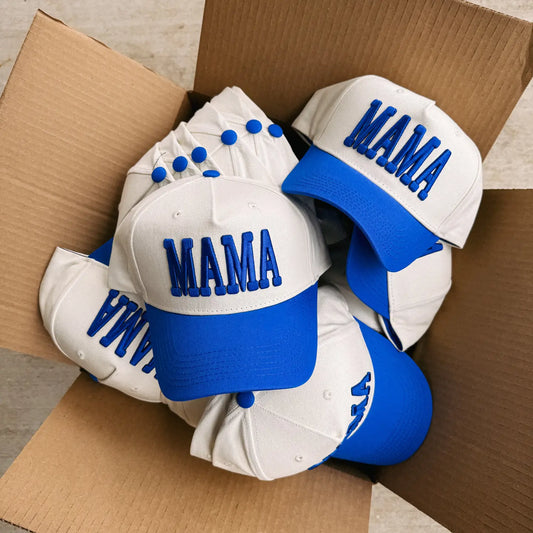 Mama Puff Trucker Hat - Blue