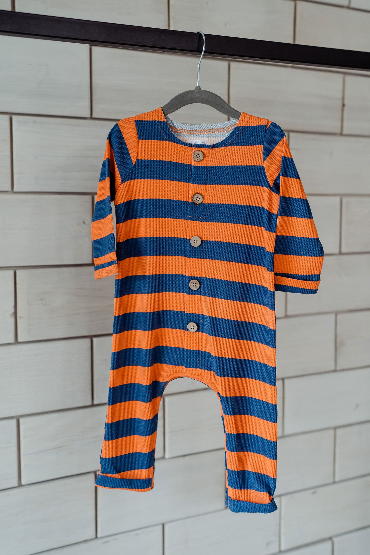 Space City Striped Waffle Romper