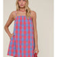 Cherry/Blue Plaid Cami Mini Dress