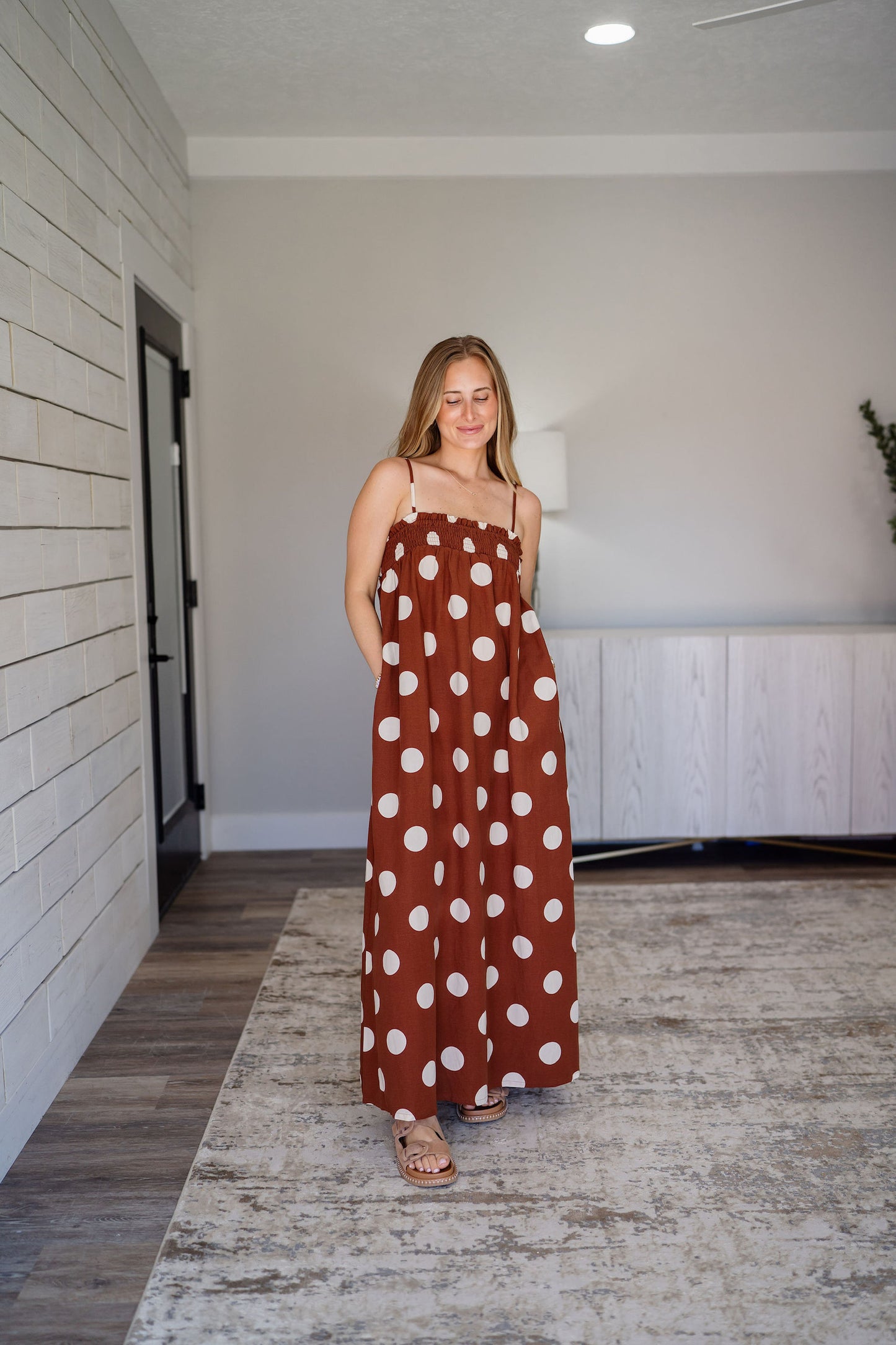Polka Linen Blend Dress
