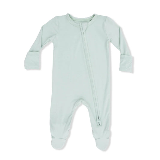Angel Dear 2-Way Zipper Footie | Solid Cameo Green