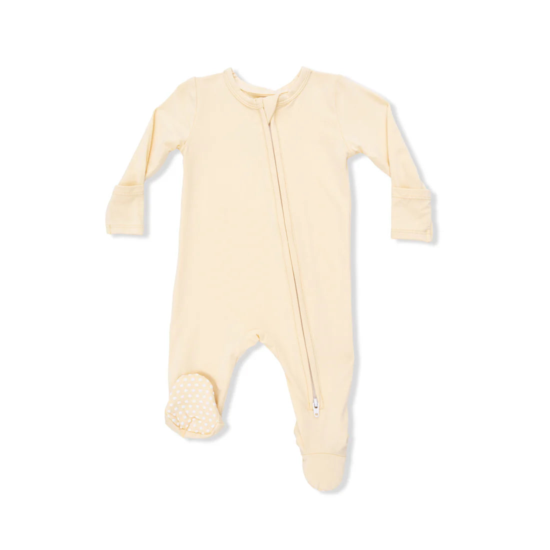 Angel Dear 2-Way Zipper Footie | Solid Italian Straw