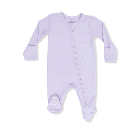 Angel Dear 2-Way Zipper Footie | Solid Orchid Petal