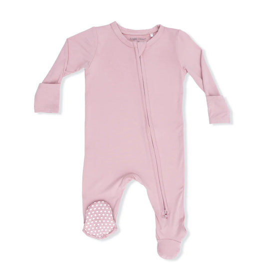 Angel Dear 2-Way Zipper Footie | Solid Peachskin