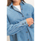 Denim Button-Up Collared Shirt