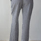 Navy Cotton Gingham Wide Leg Pants