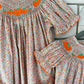 Fall Floral Smocked Pumpkins Bishop Dress