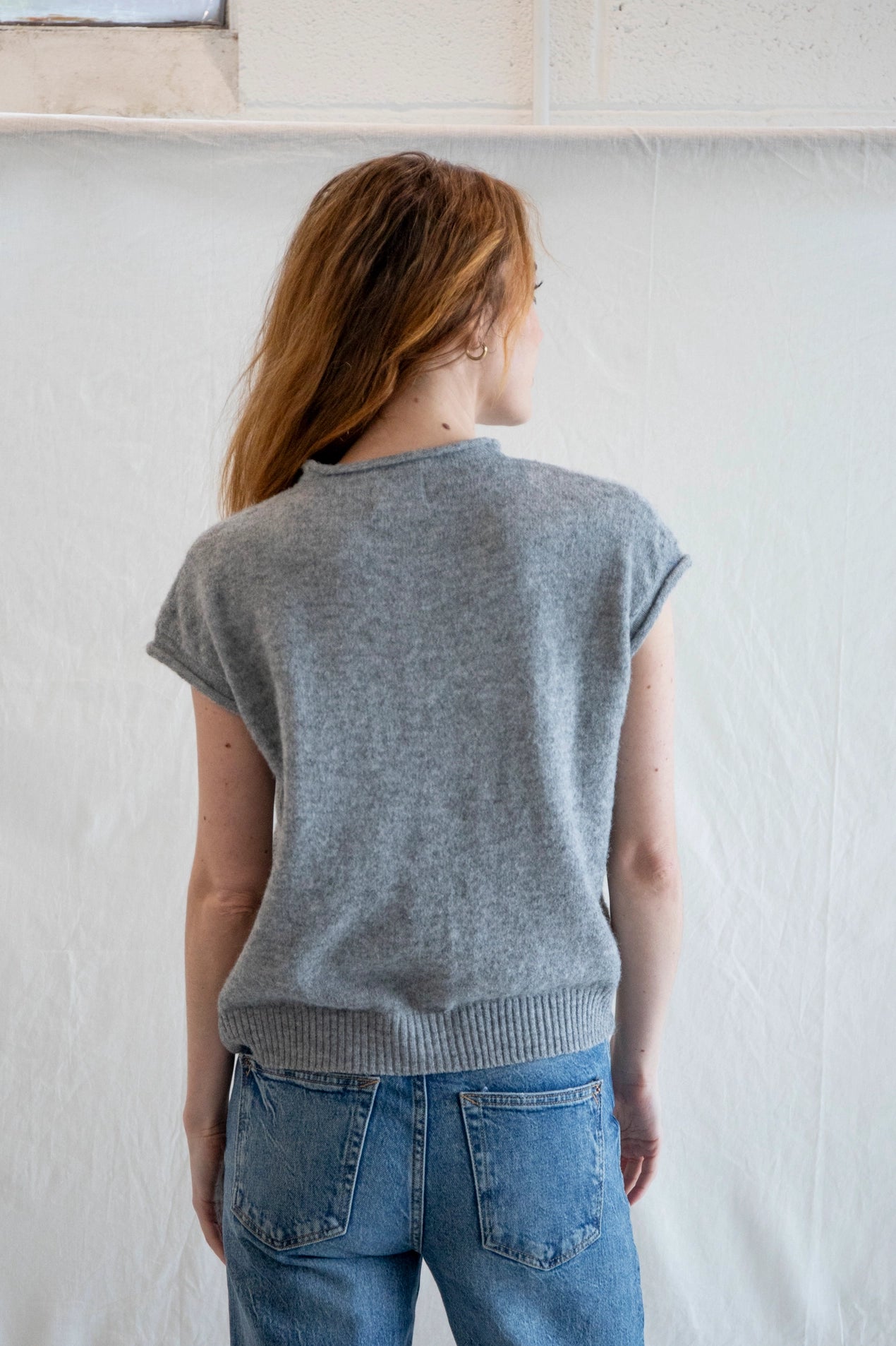 Piper Vest Cardigan - Heather Grey